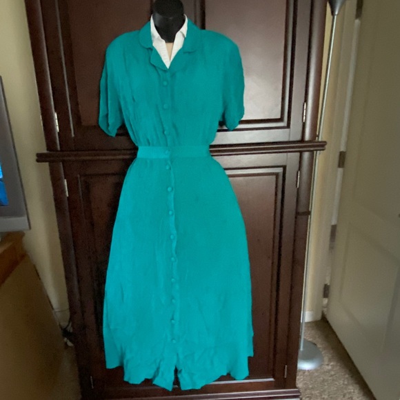 SAG HARBOR 2-pc green hobo bohemian maxi dress M - Picture 4 of 16